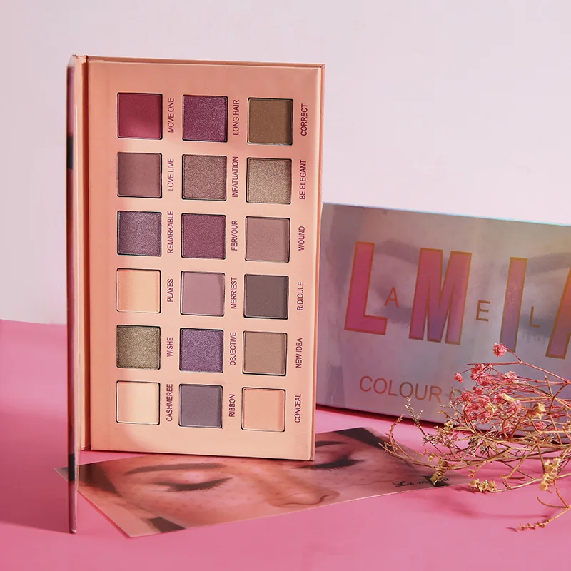 Desert розовое золото 18 цветов Тени для век блюдо земля жемчуг начинающих