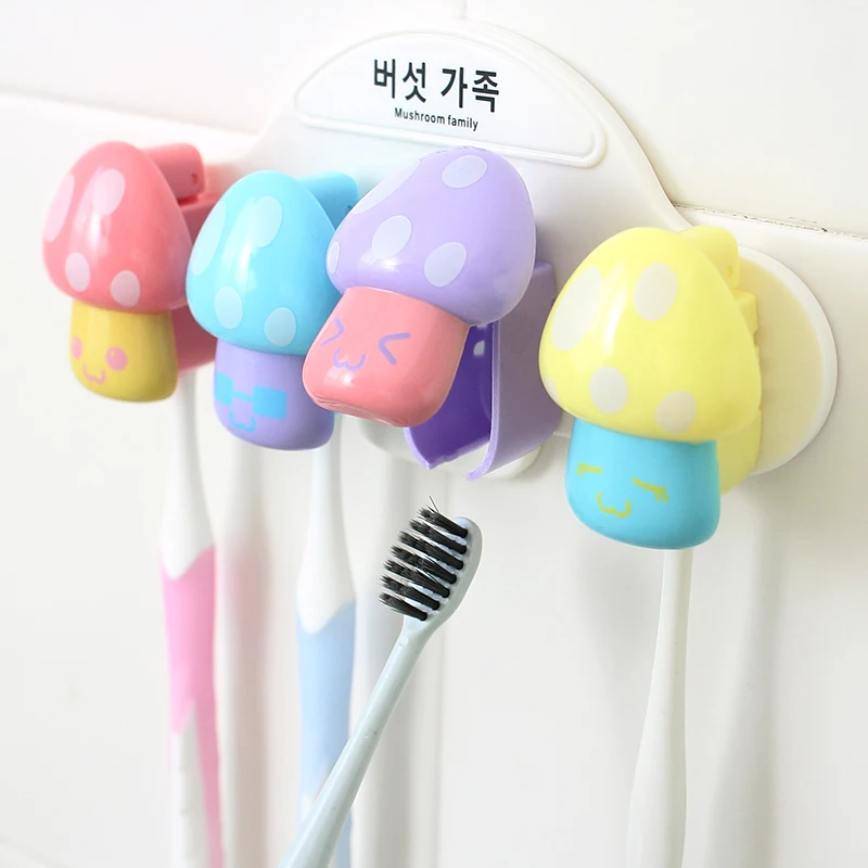 Милый гриб дизайн держатель зубной щетки присоска крючки органайзер для чашек