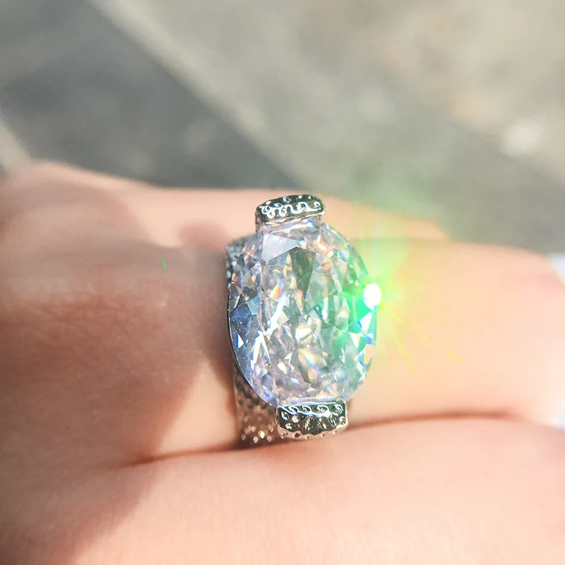 Оригинальный твердый 925 Серебряные Цвет набор колец AAAAA 5ct CZ обручальные кольца с
