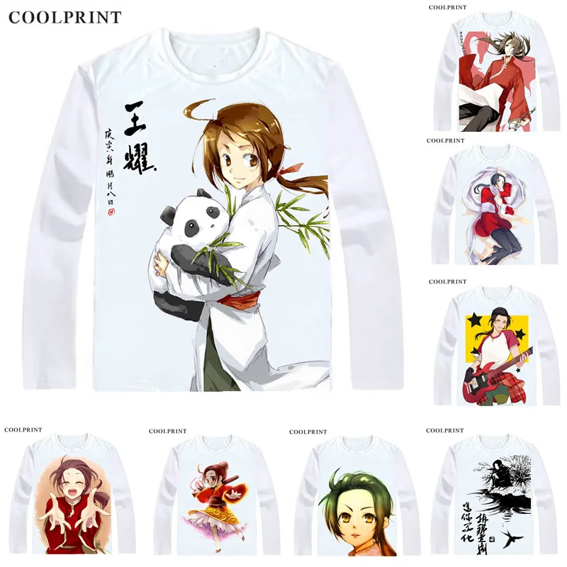 Мужская Винтажная Футболка Coolprint с длинным рукавом футболка принтом китайских