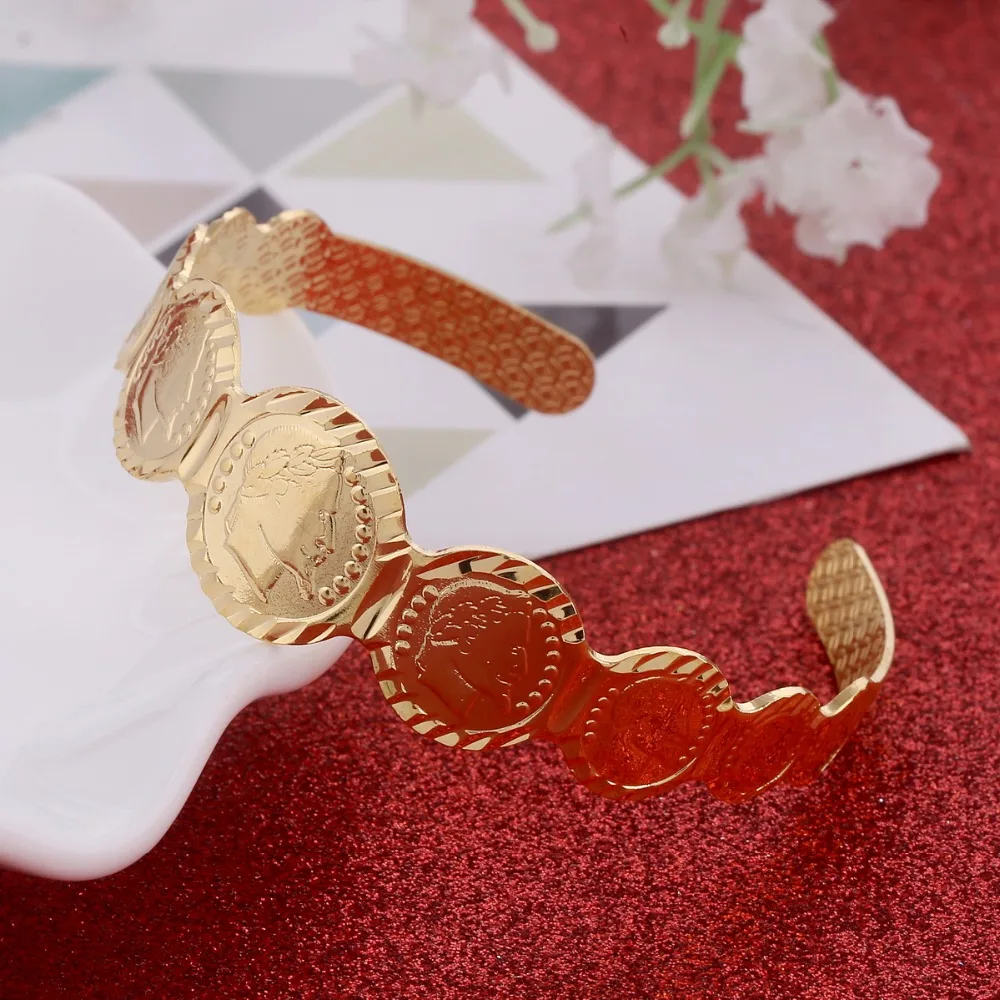 Женский браслет с монетами новые модные ювелирные изделия золотистые браслеты