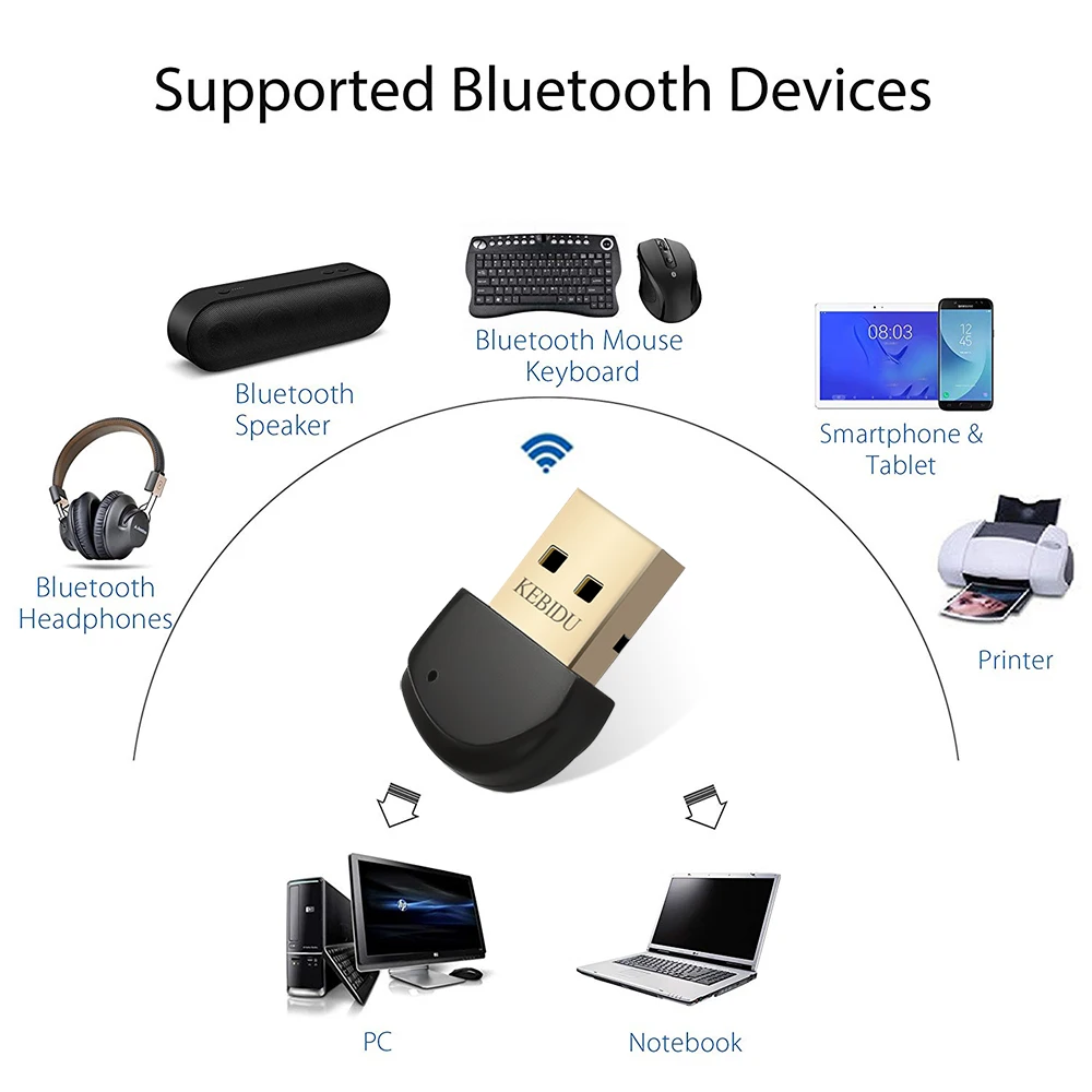 Kebidu беспроводной usb-адаптер Bluetooth PC Dongle 5 0 мини-аудиоприемник Высокоскоростной