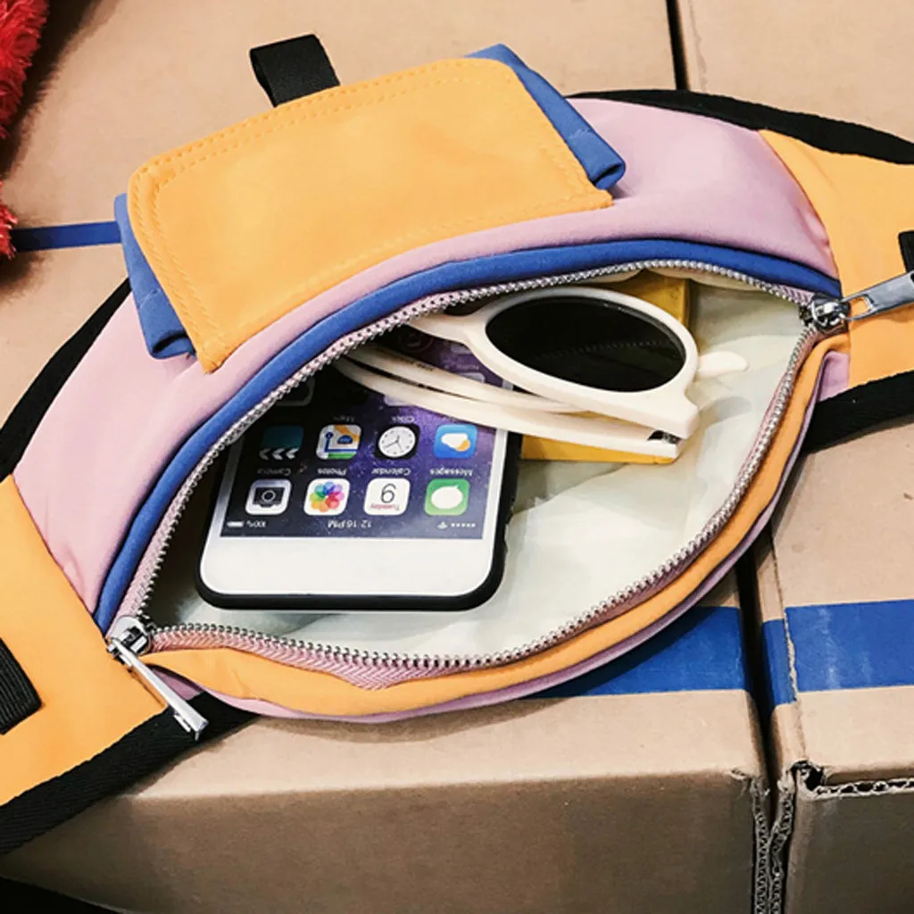 

Aelicy chest bag women Unisex leather splice Casual boys chest bags Multifunction men Waist Bag Luminous Strip Crossbody Bag NEW