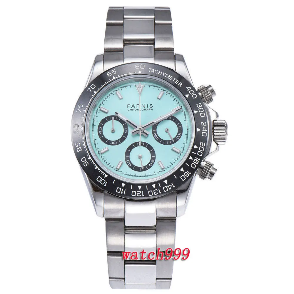 39 мм PARNIS Роскошные мужские часы с сапфировым кристаллом застежками керамический