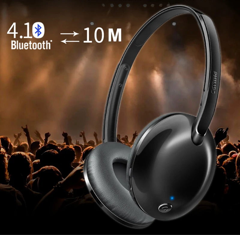 Подтвержденная Philips Беспроводной наушники SHB4405 с Bluetooth 4,1 литий-полимерный объем Управление для Note 8 S9