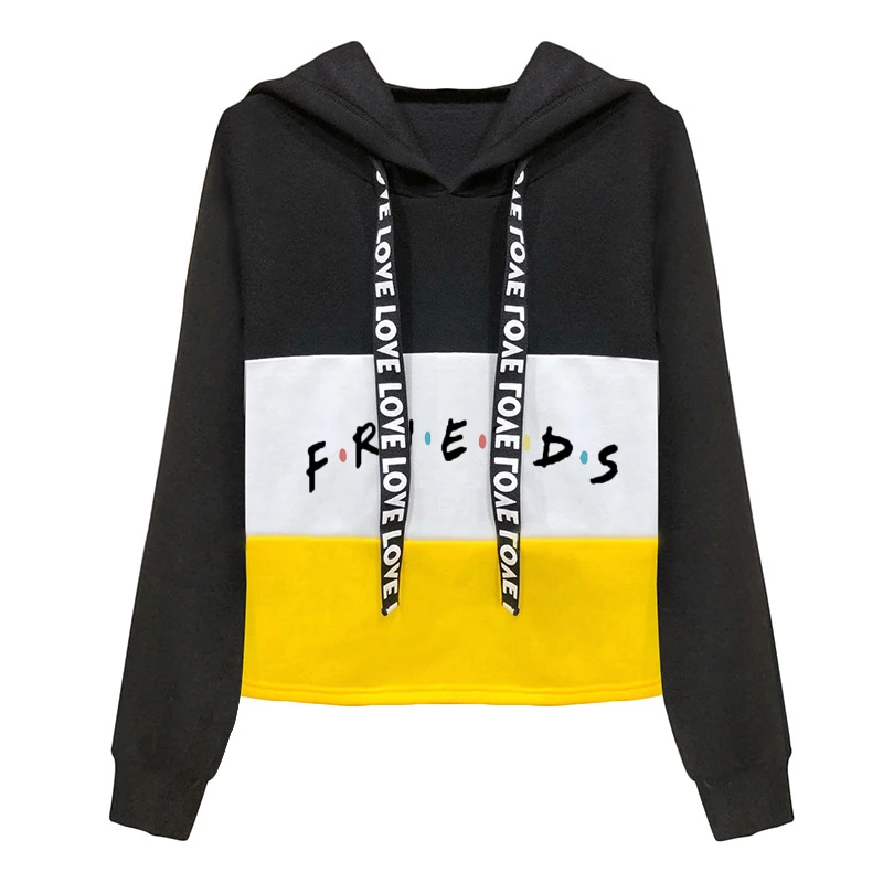DOMI 2019 новые осенние женские друзья Drawstring Hoodie с длинным рукавом письмо печать