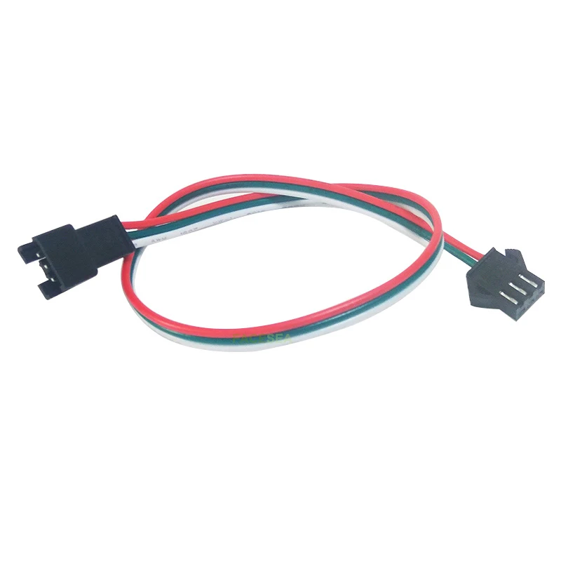 100 шт. 3 Pin JST разъем SM 30 см/50 см/1 м 2 м светодиодный Мужской Женский Разъем соединительный кабель для светодиодной провод для WS2812B WS2811 SK6812 Светодиодные ленты