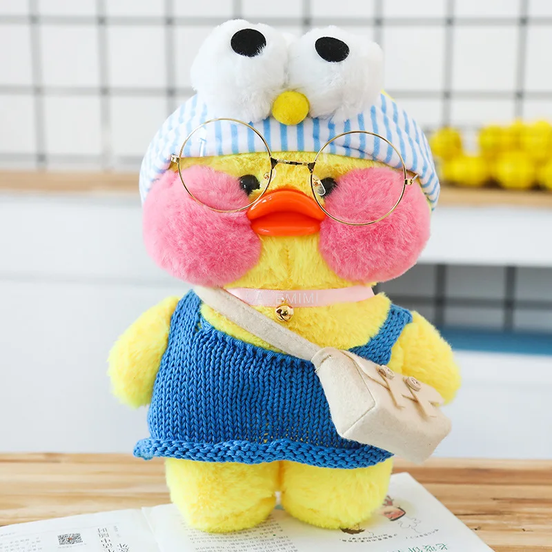 28 см LaLafanfan Kawaii кафе Мими желтая утка плюшевая игрушка милая мягкая кукла мягкие животные куклы детские игрушки подарок на день рождения для девочек