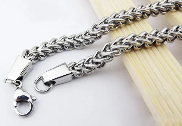 8 0 мм спираль из нержавеющей стали 316L витая Цепочка ожерелье квадратная мельница