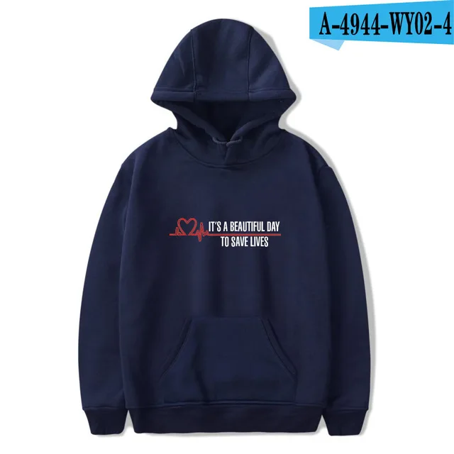 navy blue Серый Анатомия толстовка унисекс пуловер с графическим принтом толстовки Толстовка Tumblr Greys Анатомия подарки модная куртка пальто размера плюс - Цвет: navy blue