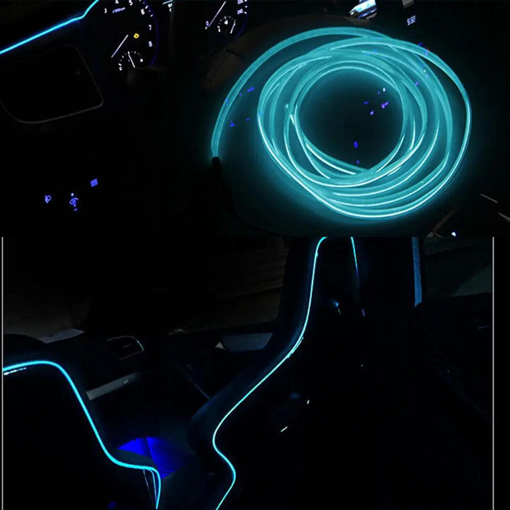 Стайлинга автомобилей Гибкая неоновый свет свечение EL Провода трос лента