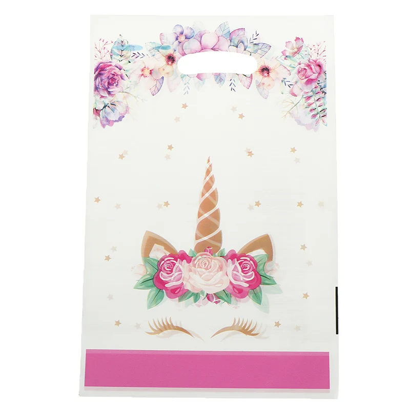 10pcs Kids Favors Unicorn Gift Bag Unicorn Plate Wedding Candy Happy Birthday Party Decoration
