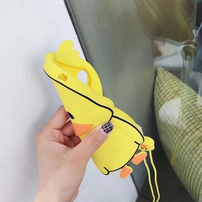 Мягкий силиконовый чехол с 3D рисунком голубой утки желтого цвета для iphone X, 8, 7, 6, 6s plus, 5, s, 5S, SE, 4, 4S, XS, XR, XS, Max, милый резиновый чехол