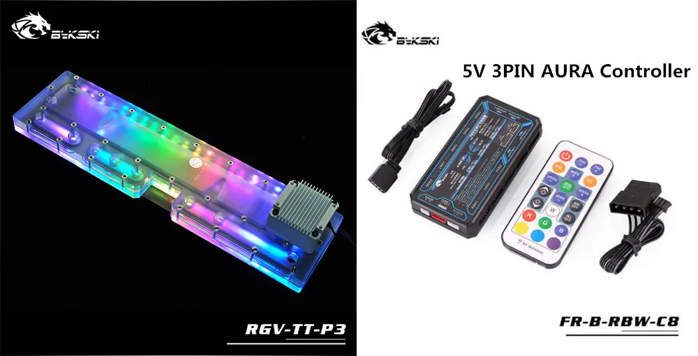 5V Control Kit Bykski RGV-TT-P3 водные пути доски для Tt Core P3 чехол водяного охлаждения шасси дефлектор контроллер радиатора комплект решение - Blade Color: 5V Control Kit