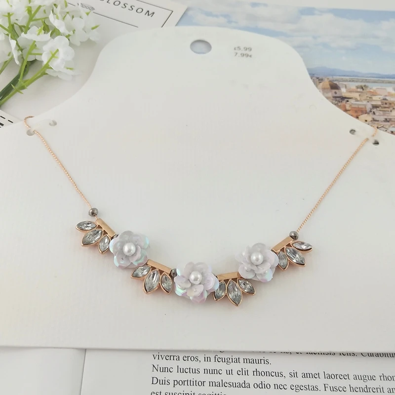 Bling милый пластик цветок украшения кулон цепочки и ожерелья с шт. 4 серый