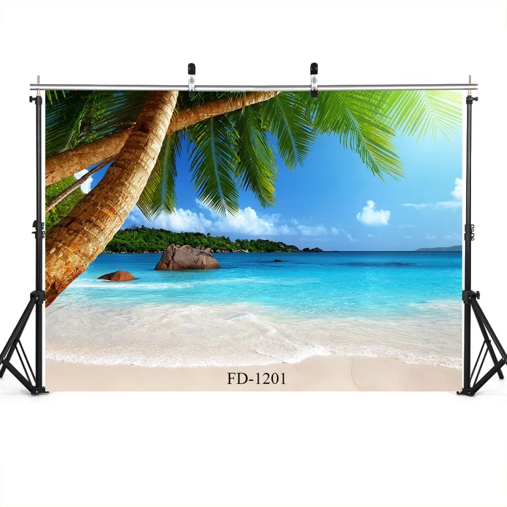 

Морской пляж пальмовое дерево фон для фотосъемки аксессуары для фотографирования детей виниловая ткань компьютерная печать фон фотостуди...