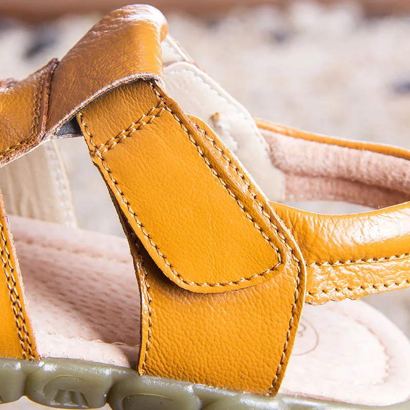 

Children Boy Girl Sandals Summer Autumn Kids Leather Shoes Baby Students Breathe Freely Beach Shoes Quality Fashion Shoe 21-36