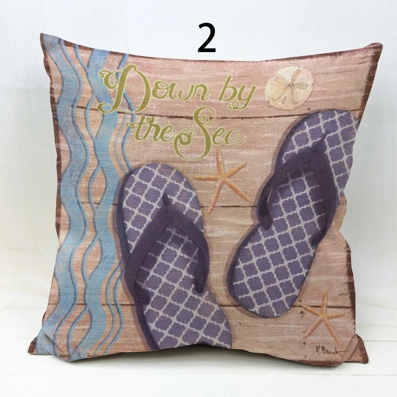 18х18 &quotмодные пляж Морские волны флип флоп носить здесь тапочки в декорированном