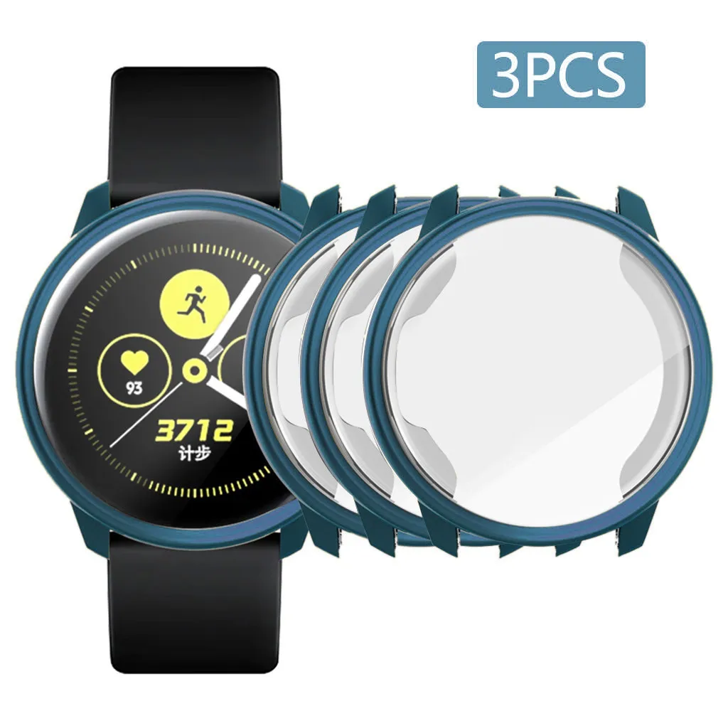 Модные спортивные Прочные часы, чехлы для samsung Active Watch, 3 шт., гальванический прозрачный чехол из ТПУ с пленкой, легко снимается