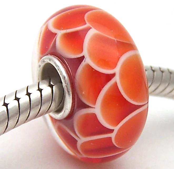 JG833 100% S925 Sterling Silver Beads Murano Glass beads Fit European Charms Bracelet charms diy jewelry Lampwork GlassBeads | Украшения и