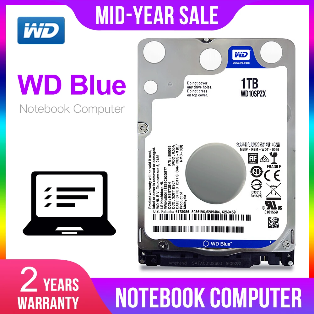 WD Blue 1 ТБ hdd 2 5 SATA WD10SPZX disco duro ноутбук внутренний жесткий диск Sabit HD Western Digital|Внешние