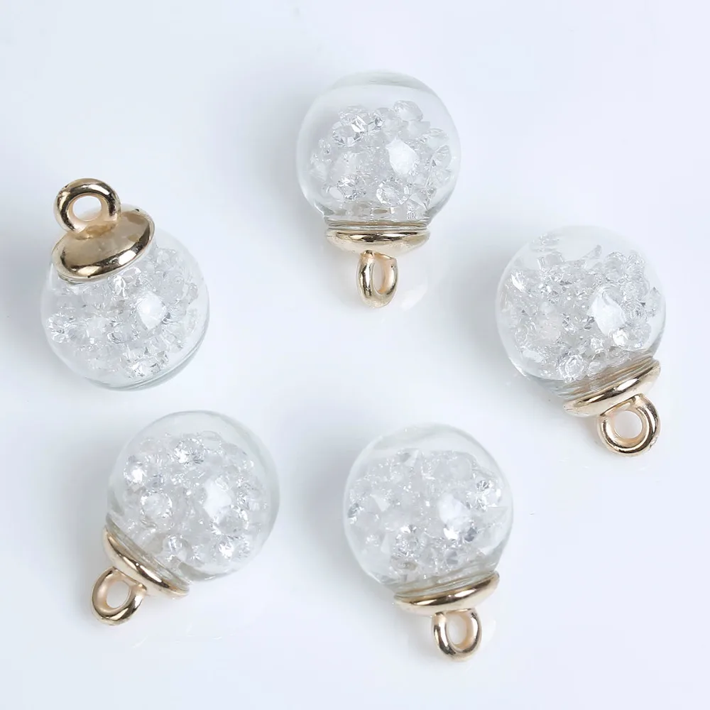 Прозрачные стеклянные шармы DoreenBeads круглые в пузырьковой бутылке диаметр 22 мм (7/8