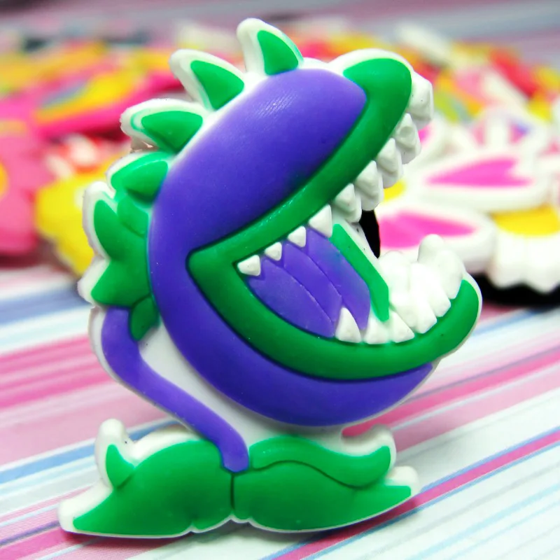 056-09 Одиночная 1 шт. Piants vs zombles PVC Shoe Charms, аксессуары для обуви с пряжками, браслеты Croc JIBZ, детский подарок на Рождество - Цвет: 056-09