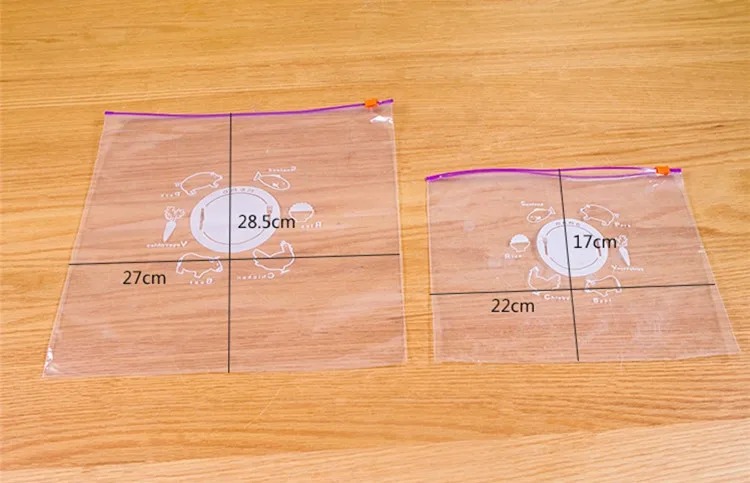 Прозрачная свежая еда искусственная пластиковая сумка на застежке-молнии