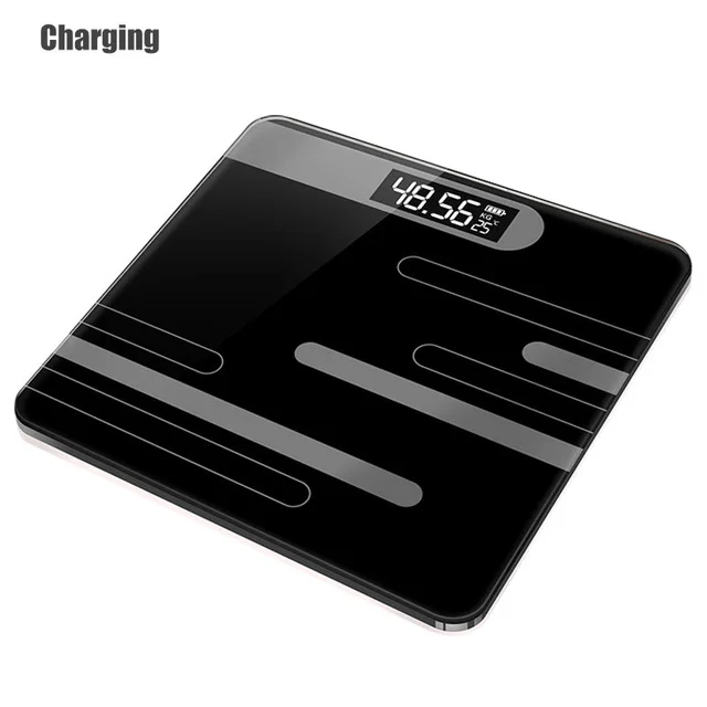 Charging Black ONEUP ванная комната пол тела весы стекло Смарт Электронные весы usb зарядка ЖК-дисплей Взвешивание тела дома цифровые весы - Цвет: Charging Black
