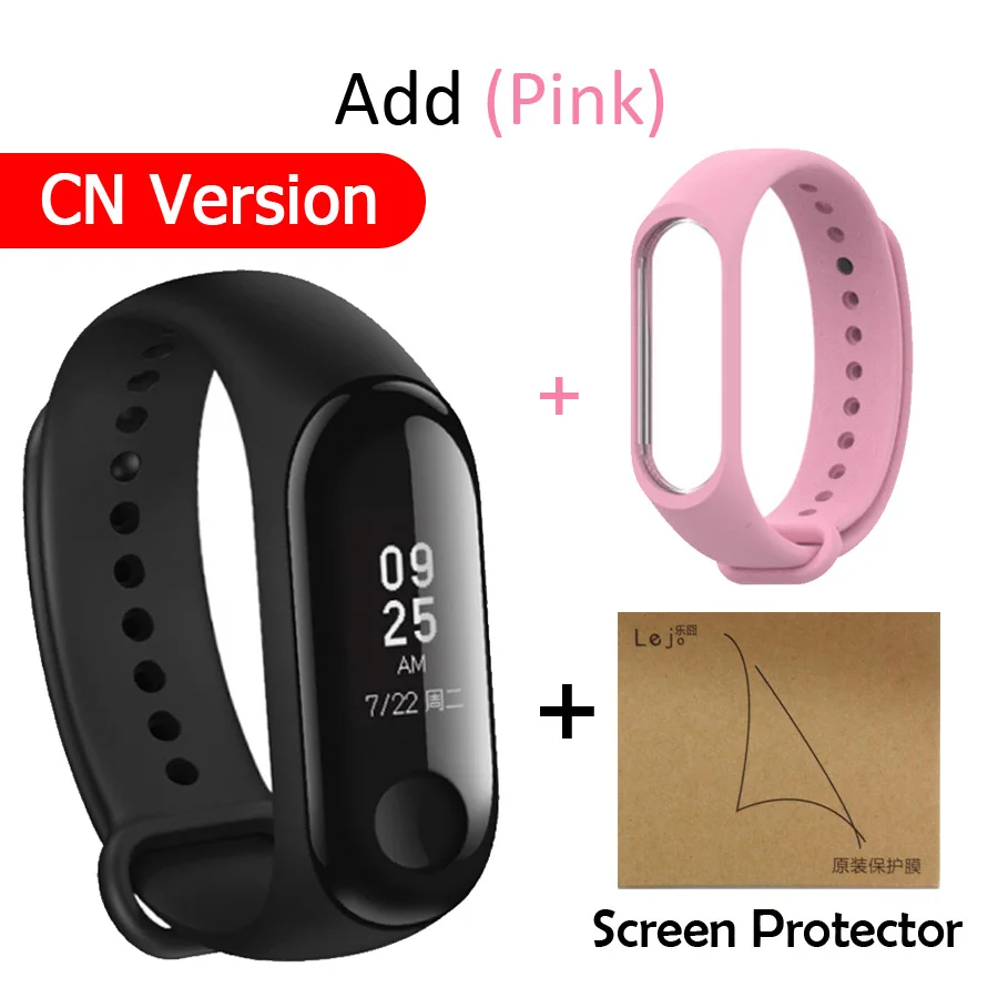 Xiao mi band 3 mi Band 3 фитнес-трекер пульсометр умный Браслет 0,78 ''OLED дисплей тачпад Bluetooth 4,2 Android - Цвет: pink N film-