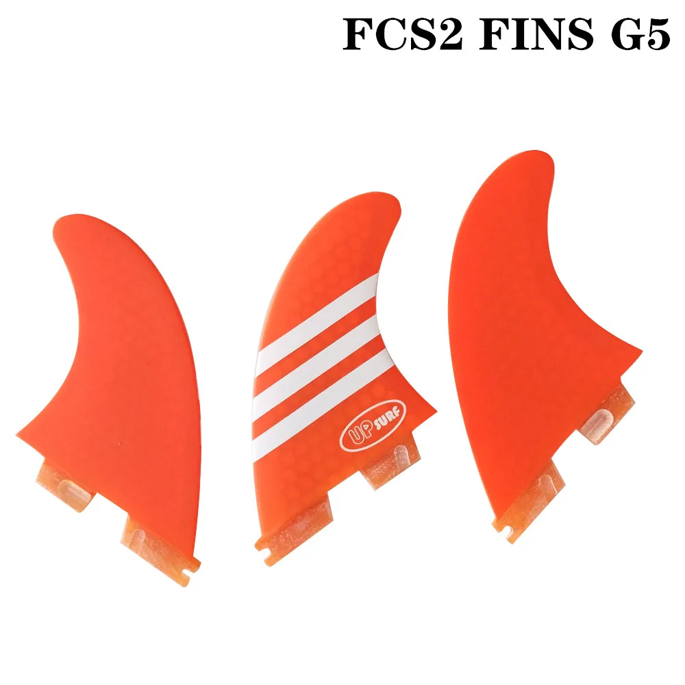 Набор плавников для серфинга FCS2 G5/G7/K2.1 FCS ii G5/G7/K2.1 плавники для серфинга для доски для серфинга sup доска из стекловолокна соты - Цвет: orange logo G5