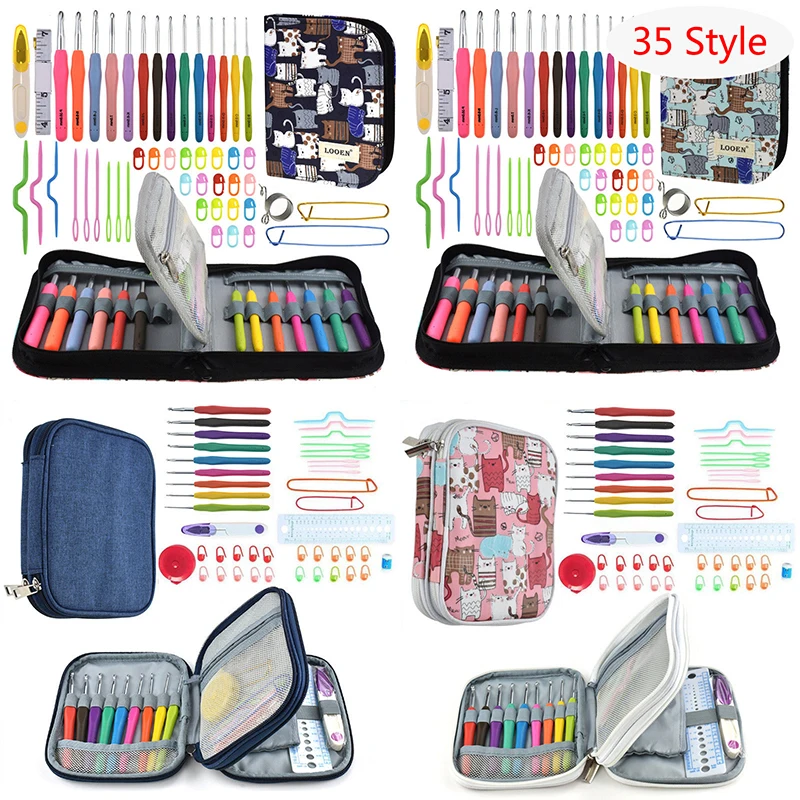 Новое поступление наборы крюков для женщин 35 стилей домашние спицы вязания чехол
