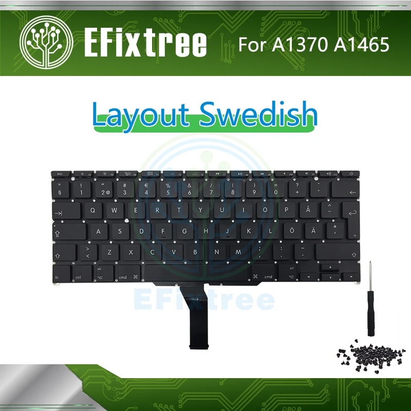 

Swdish New A1370 A1465 Layout For Mabook Air 11'' big Enter Replacement 2011-2015 Year EMC 2471 2558 2658 2631 2924