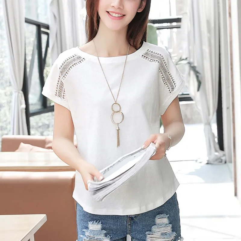 2018 летняя футболка Женская Однотонная для женщин хлопковые футболки женская