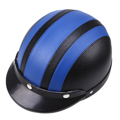 Blue Helmet POSSBAY мотоциклетные очки для скутера половина кожа Открытый шлем или козырек УФ очки Ретро Винтаж 54-60 см кафе гонщик шлемы - Цвет: Blue Helmet