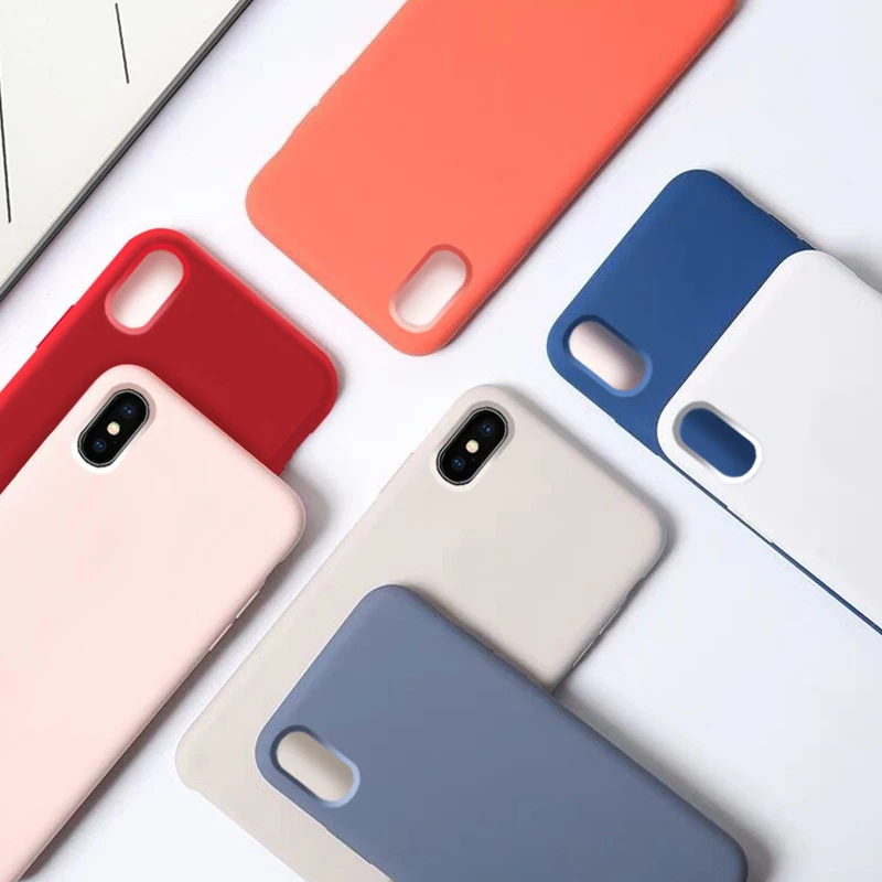 Роскошный чехол из жидкого силикона для iPhone 7 8 6 plus шелковистая мягкая на ощупь