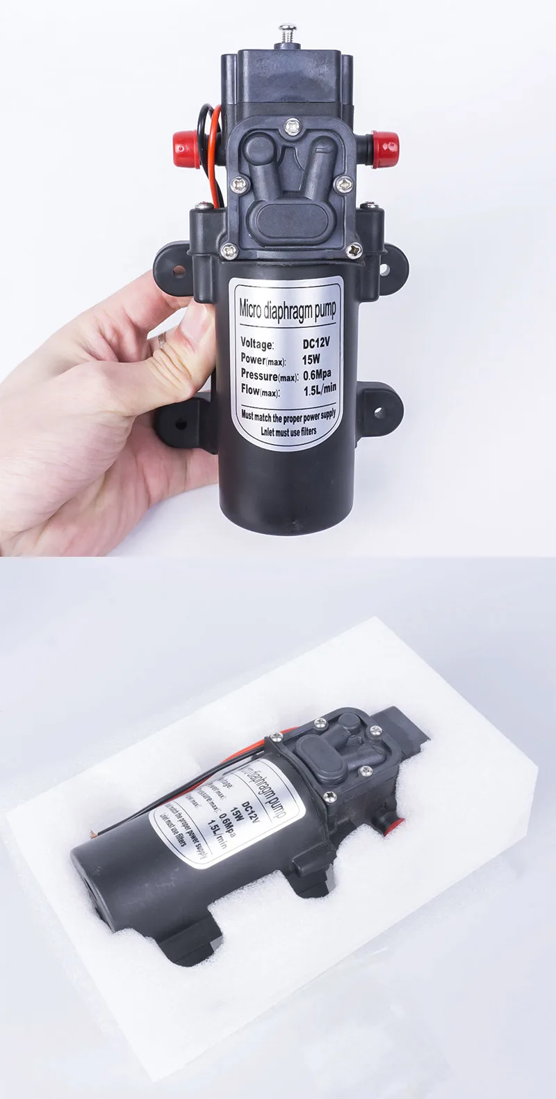 DC 12 В 15 Вт 130PSI 1.5L/мин Электрический мембранный насос Самовсасывающий бустер домашний сад контроль возврата автомойка