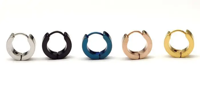 1 пара нержавеющая сталь круглые серьги-гвоздики 5 видов цветов 4 размера