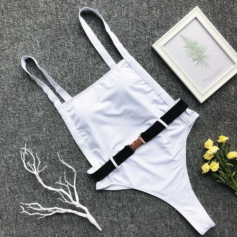 2019 сексуальный купальник женский сплошной на завязках цельный пуш ап бандаж