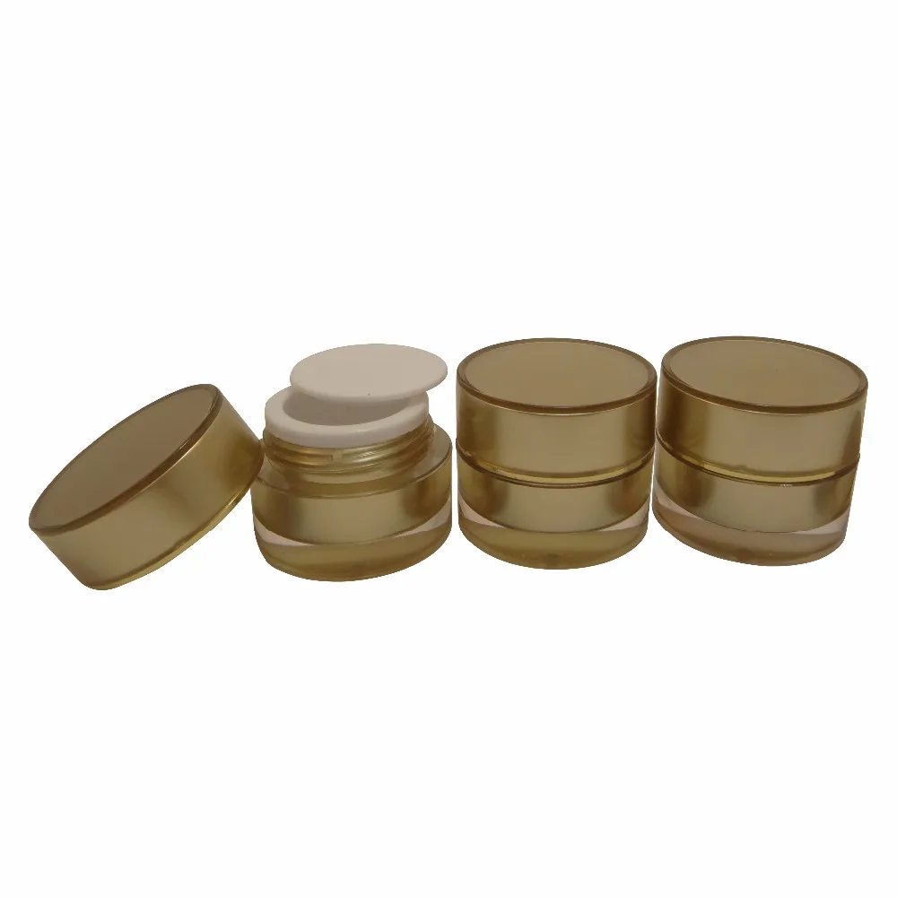 1 шт. 5 г акриловые Пластиковые Золотые банки горшок крем для макияжа косметика