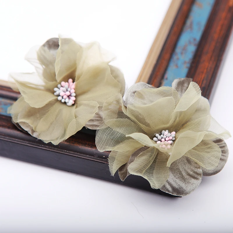 4 шт./лот ручная работа цветы кружевная ткань аксессуары для одежды кружевные