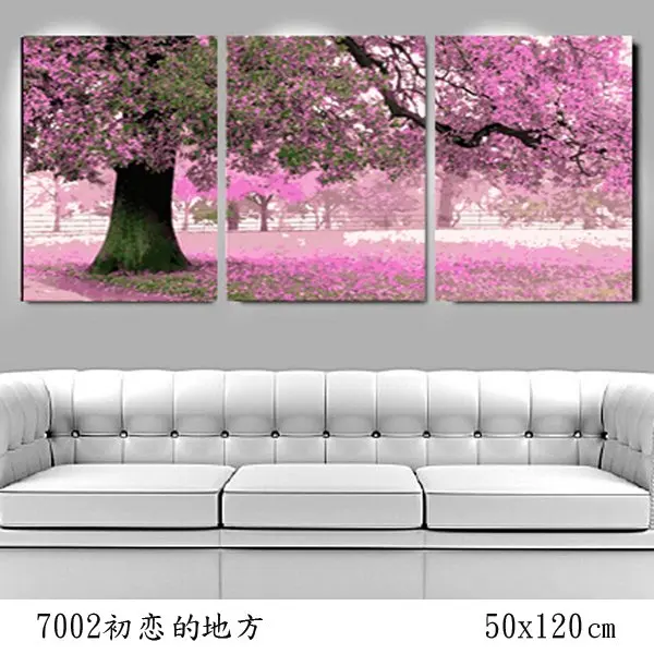 DIY цифровая картина маслом Тройная специальная роспись гостиной пейзаж живопись