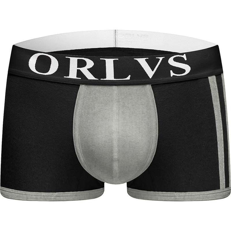 ORLVS бренд-Боксер Мужское нижнее белье мужские шорты-боксеры Ropa Interior hombre cueca tanga calzoncillo hombre boxer para hombre mesh - Цвет: OR70-black