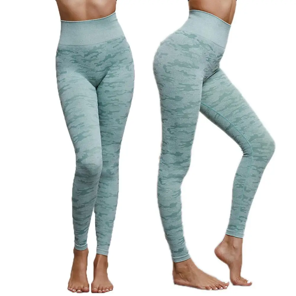 Camo Green JGS бесшовные леггинсы с высокой талией, Леггинсы для йоги с эффектом пуш-ап, спортивные женские штаны для фитнеса, бега, йоги, энергетические бесшовные леггинсы - Цвет: Camo Green