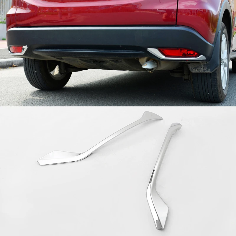 

For Honda HRV HR-V Vezel 2014 2015 2016 2017 ABS Chrome Car Rear Fog Lamp Tail Lights Strip Frame Cover Trim Car Accessories