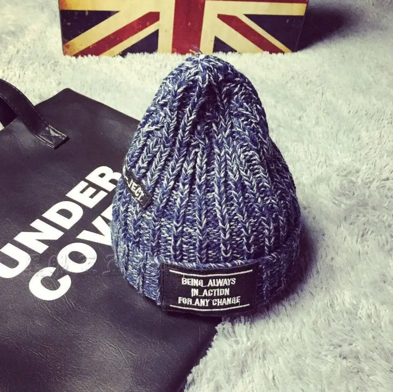 Новинка 2017 вязаная шапка мужская модель теплый повседневный головной убор для