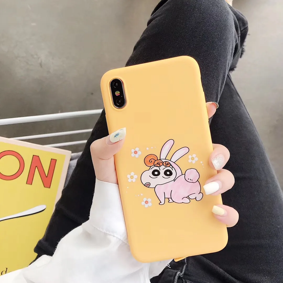 Чехол для телефона с рисунком милого поцелуя Crayon Shin-chan Sister iphone Xs MAX XR X 6 6s 7 8 plus
