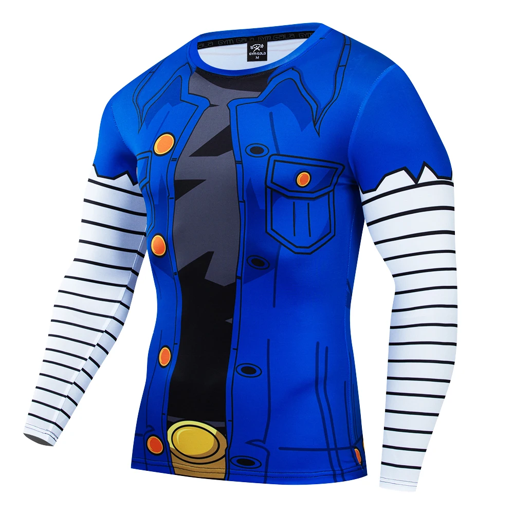 Аниме Dragon Ball Z Vegeta Супер Saiyan Goku Piccolo Мужская 3D футболка костюм Фитнес футболка с длинным рукавом Джерси корсеты