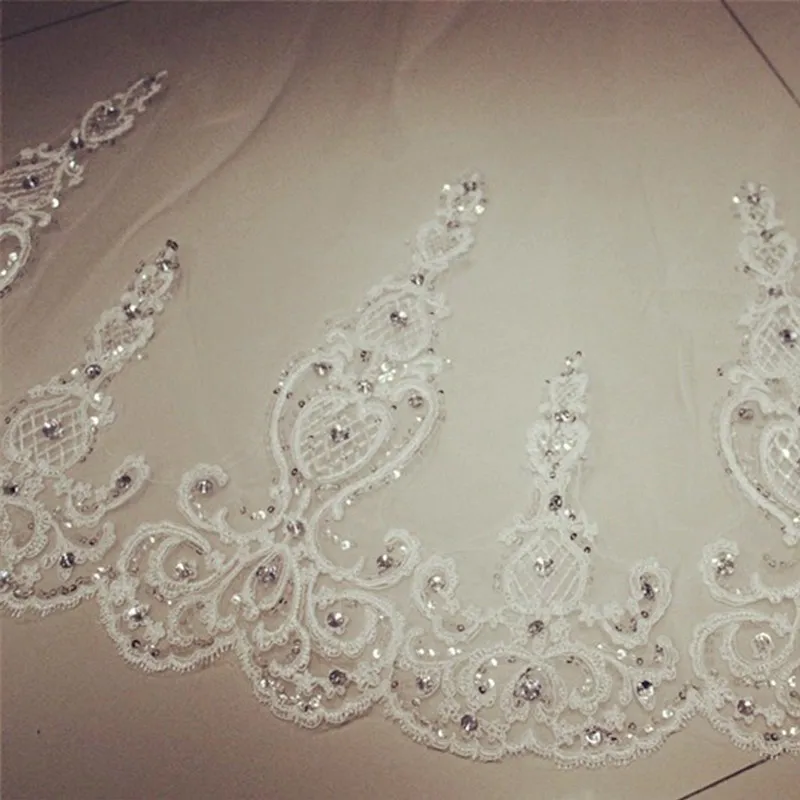 Свадебная Фата с расческой 3 5 м длинная ширина 1 8 настоящая картина стразы 2017