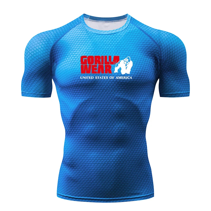 Быстросохнущая дышащая спортивная рубашка с золотым гориллой и черепом для